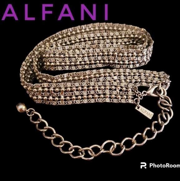ALFANI Silvertone Dainty Metal Ball Chain Belt - Picture 1 of 4